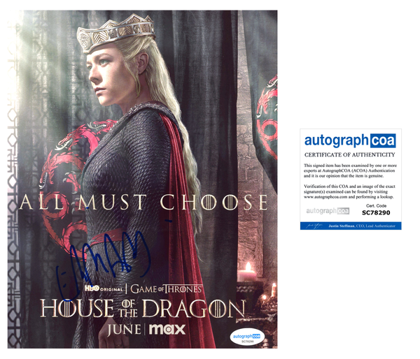 Emma D'Arcy House of the Dragon Signed Autograph 8x10 Photo ACOA