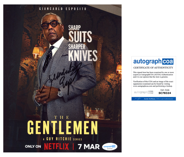 Giancarlo Esposito Gentlemen Signed Autograph 8x10 Photo ACOA