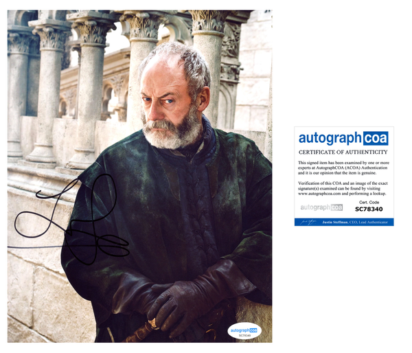 Liam Cunningham Game of Thrones Signed Autograph 8x10 Photo ACOA