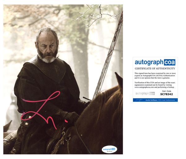 Liam Cunningham Game of Thrones Signed Autograph 8x10 Photo ACOA