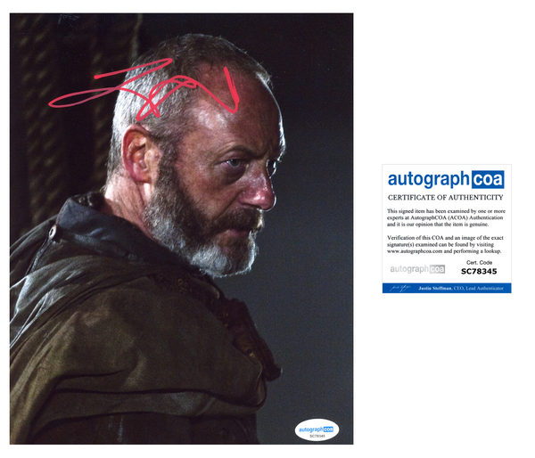 Liam Cunningham Game of Thrones Signed Autograph 8x10 Photo ACOA