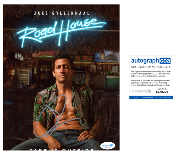 Jake Gyllenhaal Roadhouse Signed Autograph 8x10 Photo ACOA