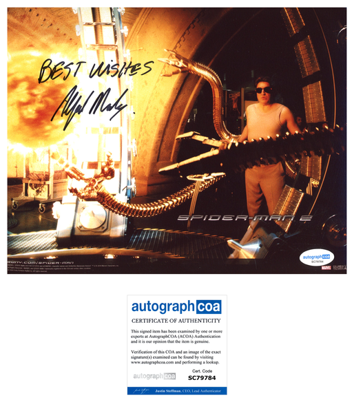 Alfred Molina Spiderman Signed Autograph 8x10 Photo ACOA