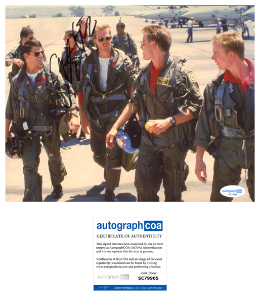 Anthony Edwards Top Gun Signed Autograph 8x10 Photo ACOA