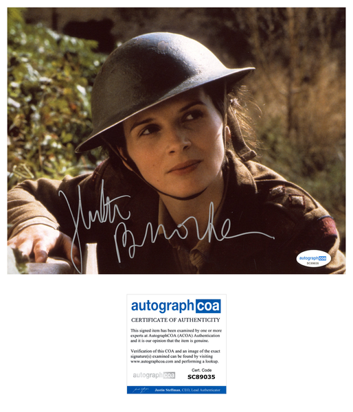 Juliette Binoche English Patient Signed Autograph 8x10 Photo ACOA