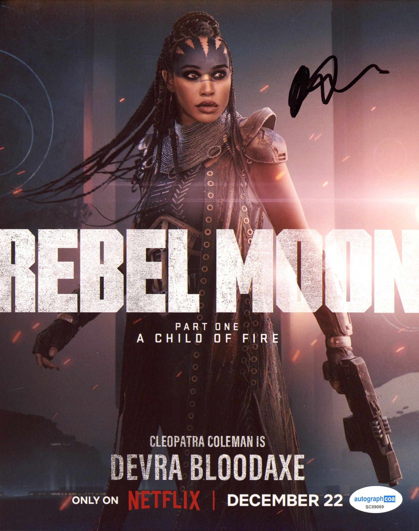 Cleopatra Coleman Rebel Moon Signed Autograph 8x10 Photo ACOA