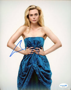 Elle Fanning Sexy Signed Autograph 8x10 Photo ACOA