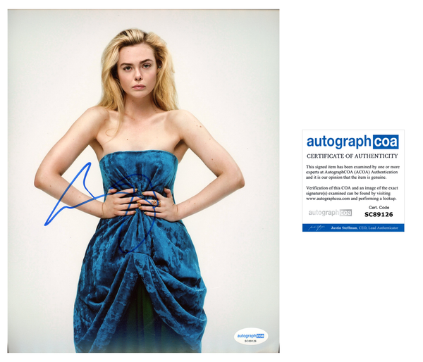 Elle Fanning Sexy Signed Autograph 8x10 Photo ACOA