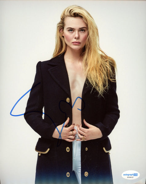 Elle Fanning Sexy Signed Autograph 8x10 Photo ACOA