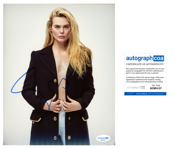 Elle Fanning Sexy Signed Autograph 8x10 Photo ACOA