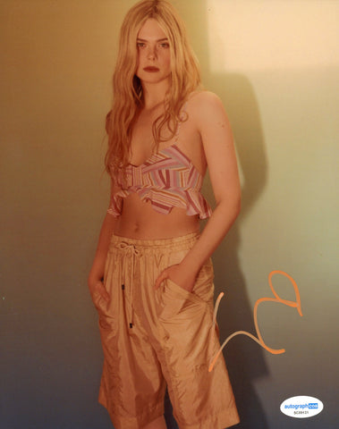 Elle Fanning Sexy Signed Autograph 8x10 Photo ACOA