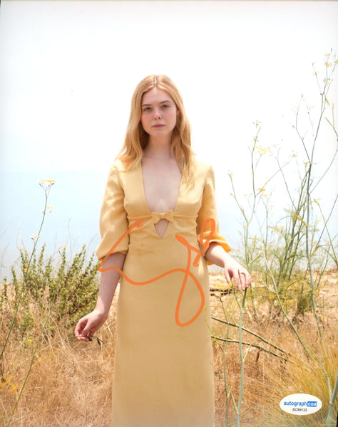 Elle Fanning Sexy Signed Autograph 8x10 Photo ACOA