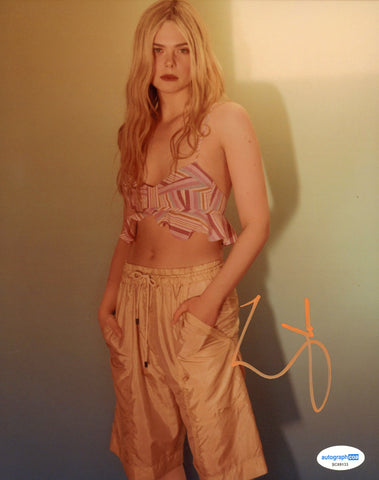 Elle Fanning Sexy Signed Autograph 8x10 Photo ACOA