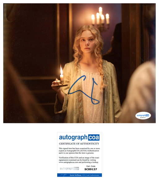 Elle Fanning Sexy Signed Autograph 8x10 Photo ACOA