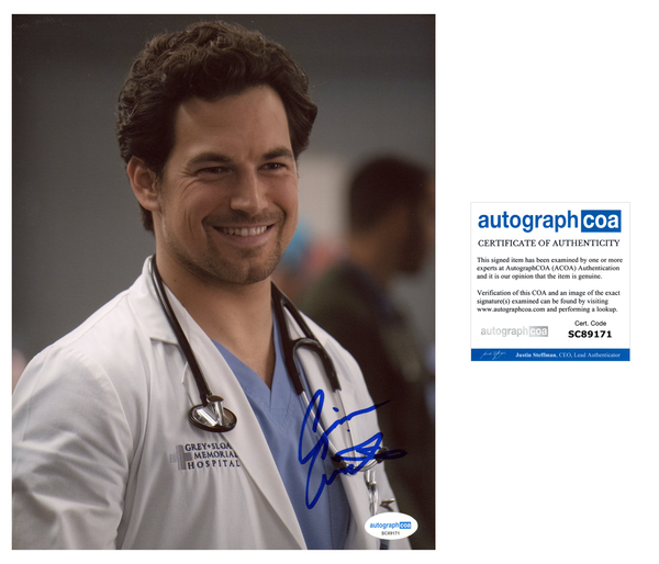 Giacomo Gianniotti Grey's Anatomy Signed Autograph 8x10 Photo ACOA