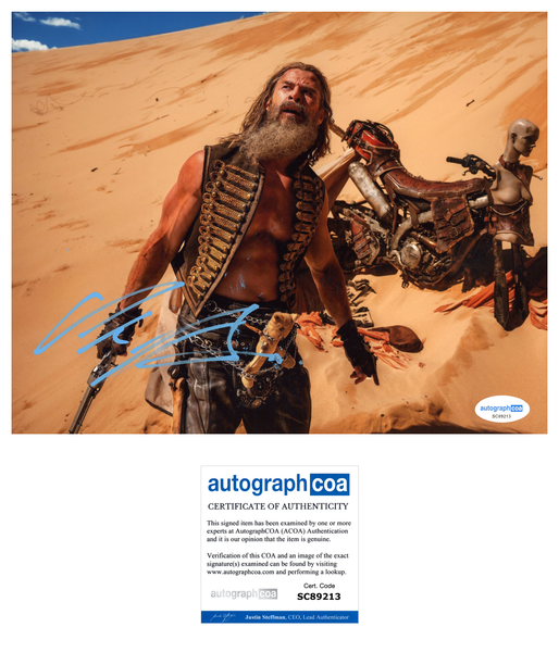 Chris Hemsworth Mad Max Furiosa Signed Autograph 8x10 Photo ACOA