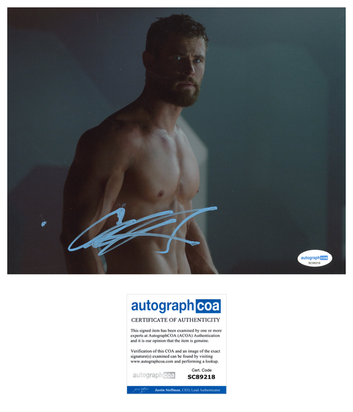 Chris Hemsworth Avengers Signed Autograph 8x10 Photo ACOA