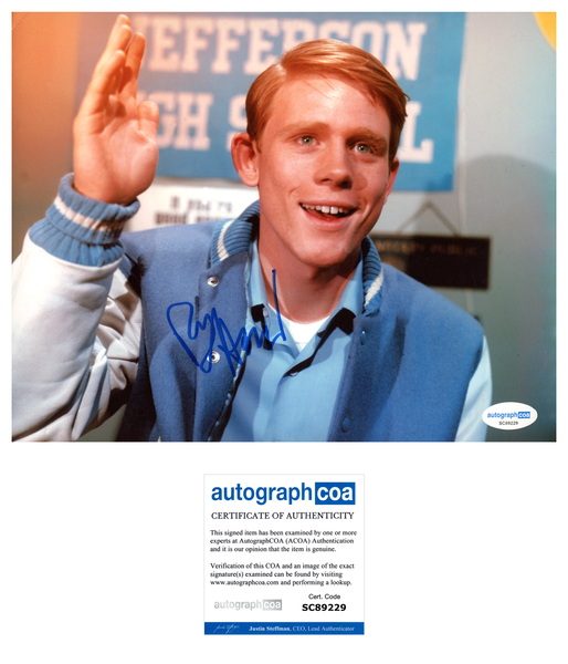 Ron Howard Happy Days Signed Autograph 8x10 Photo ACOA