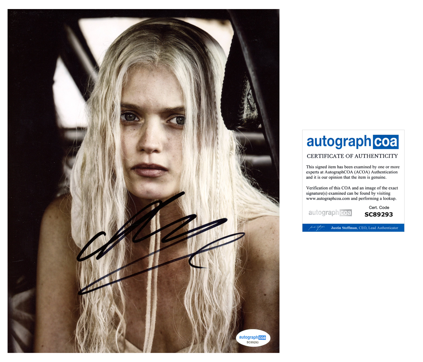 Abbey Lee Kershaw Mad Max Signed Autograph 8x10 Photo ACOA– Outlaw