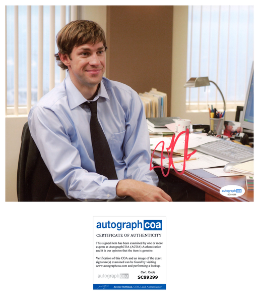 John Krasinski The Office Signed Autograph 8x10 Photo ACOA