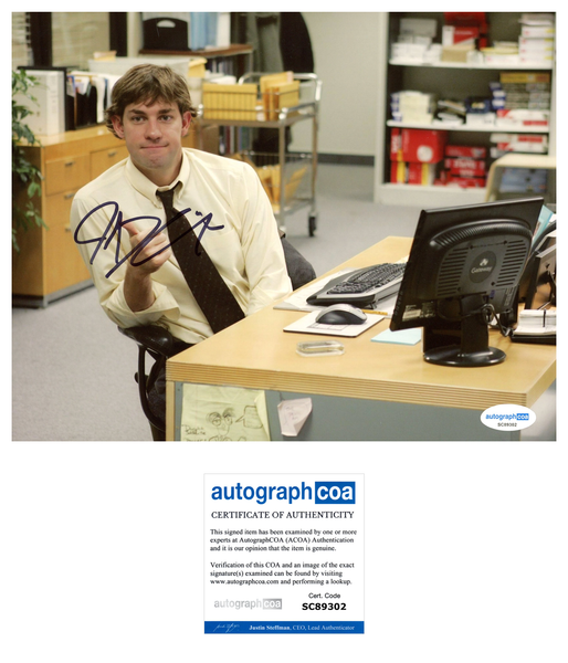 John Krasinski The Office Signed Autograph 8x10 Photo ACOA