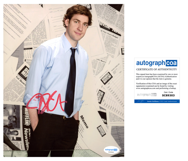 John Krasinski The Office Signed Autograph 8x10 Photo ACOA