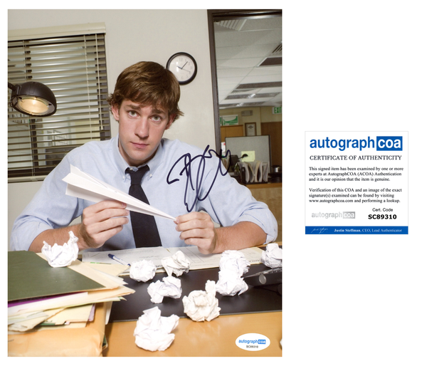 John Krasinski The Office Signed Autograph 8x10 Photo ACOA