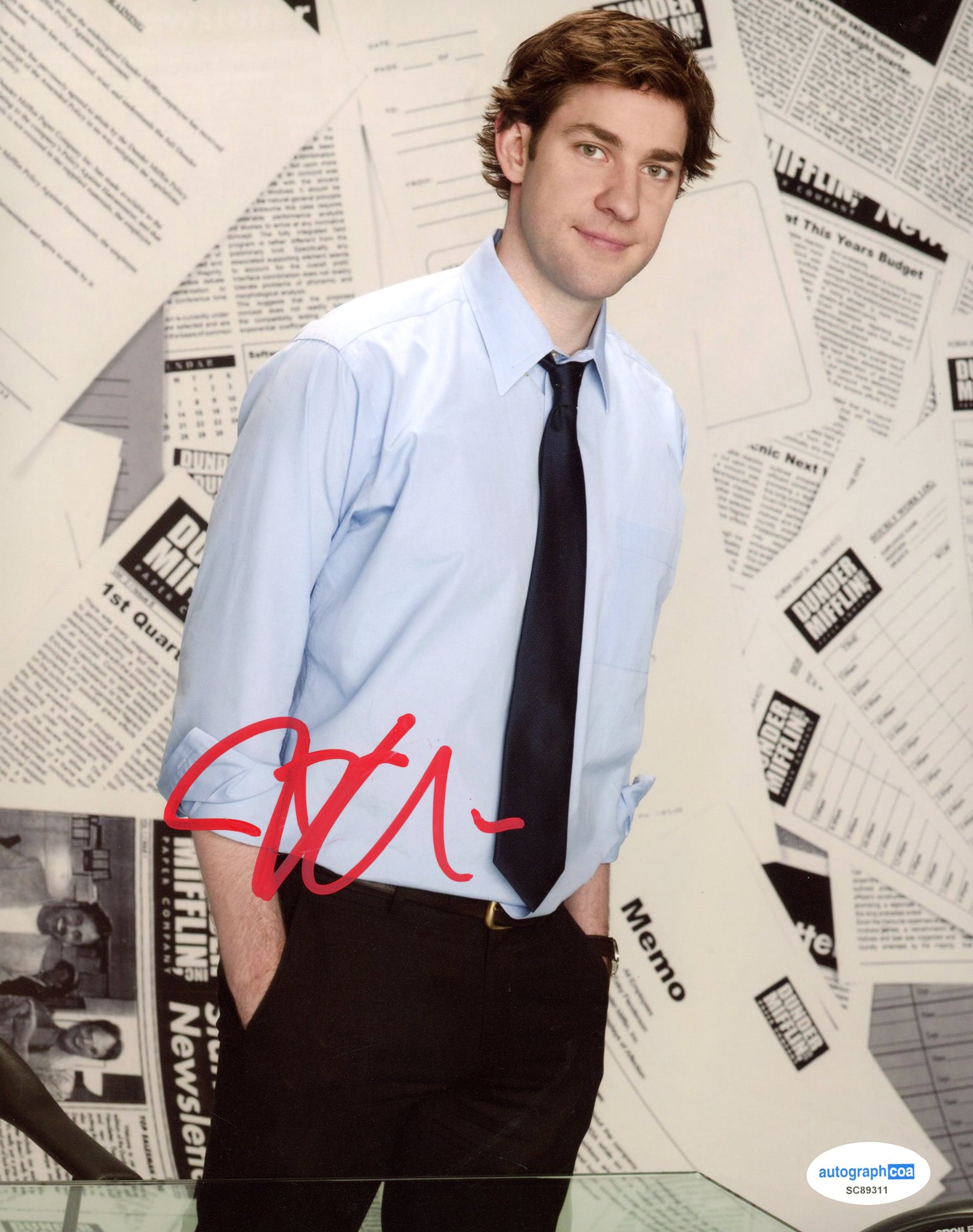 John Krasinski The Office Signed Autograph 8x10 Photo ACOA