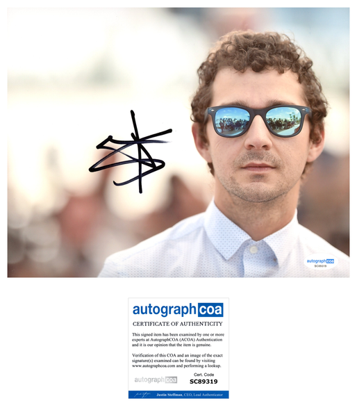 Shia Labeouf Signed Autograph 8x10 Photo ACOA