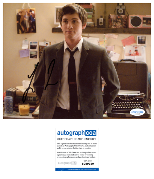 Logan Lerman Perks Signed Autograph 8x10 Photo ACOA