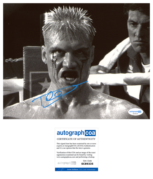 Dolph Lundgren Rocky Signed Autograph 8x10 Photo ACOA