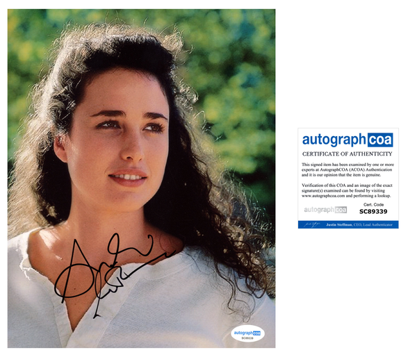 Andie Macdowell Four Weddings Signed Autograph 8x10 Photo ACOA