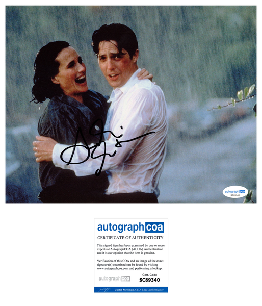 Andie Macdowell Four Weddings Signed Autograph 8x10 Photo ACOA