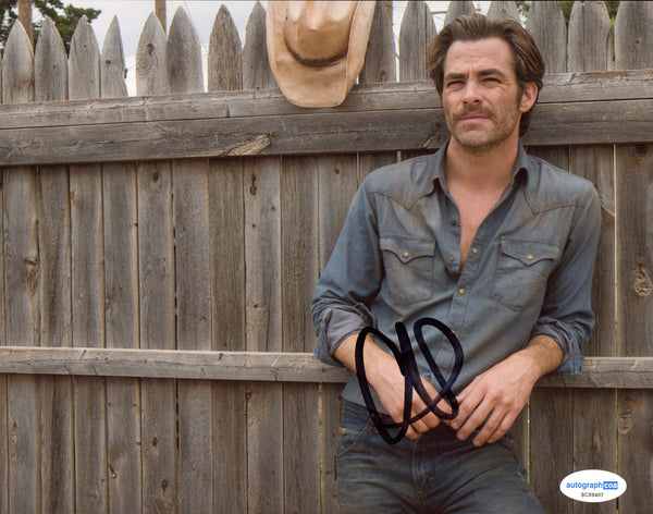 Chris Pine Hell or High Water Signed Autograph 8x10 Photo ACOA