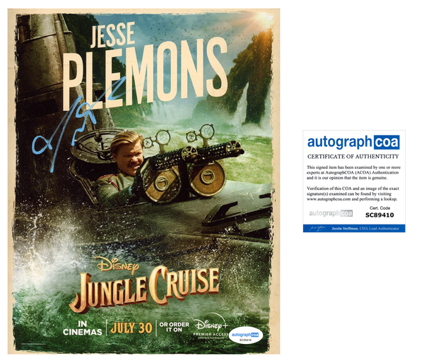 Jesse Plemons Jungle Cruise Signed Autograph 8x10 Photo ACOA