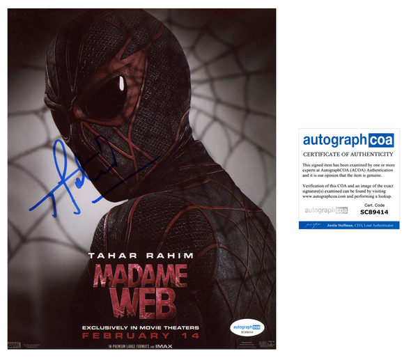 Tahar Rahim Madame Web Signed Autograph 8x10 Photo ACOA