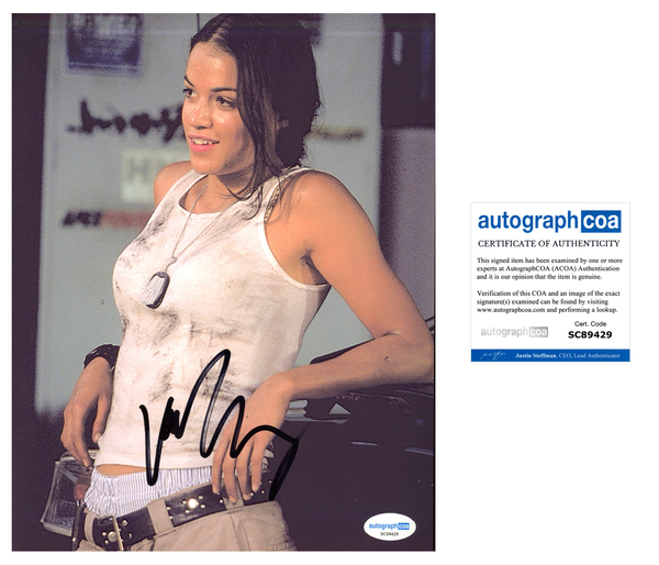 Michelle Rodriguez Fast and Furious Signed Autograph 8x10 Photo ACOA