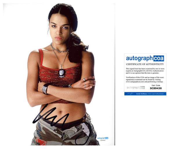 Michelle Rodriguez Fast and Furious Signed Autograph 8x10 Photo ACOA