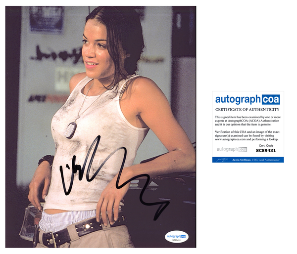 Michelle Rodriguez Fast and Furious Signed Autograph 8x10 Photo ACOA