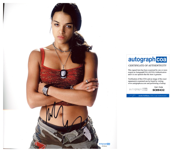 Michelle Rodriguez Fast and Furious Signed Autograph 8x10 Photo ACOA