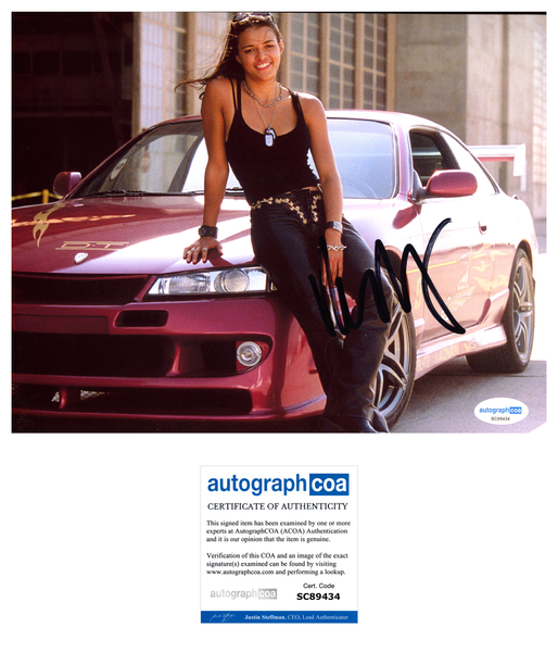 Michelle Rodriguez Fast and Furious Signed Autograph 8x10 Photo ACOA