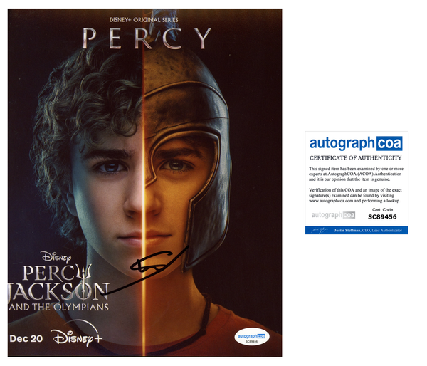 Walker Scobell Percy Jackson Signed Autograph 8x10 Photo ACOA