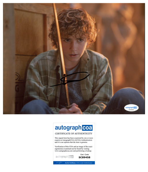 Walker Scobell Percy Jackson Signed Autograph 8x10 Photo ACOA