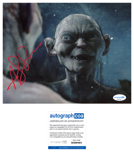 Andy Serkis Lord of the Rings Signed Autograph 8x10 Photo ACOA