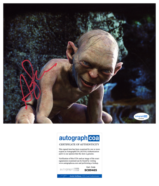 Andy Serkis Lord of the Rings Signed Autograph 8x10 Photo ACOA