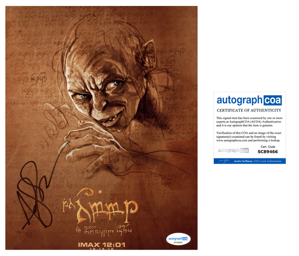 Andy Serkis Lord of the Rings Signed Autograph 8x10 Photo ACOA