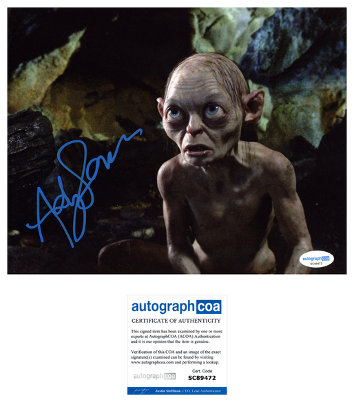 Andy Serkis Lord of the Rings Signed Autograph 8x10 Photo ACOA