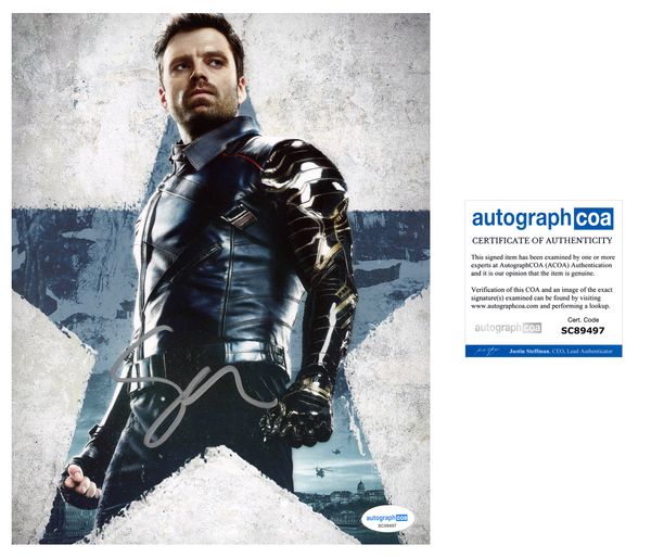 Sebastian Stan Winter Soldier Avengers Signed Autograph 8x10 Photo ACOA