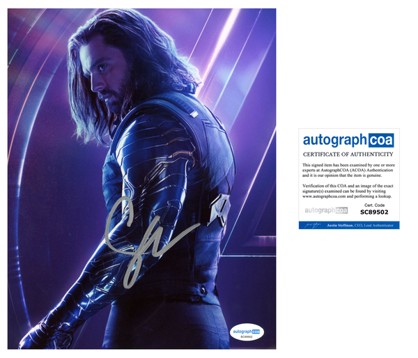 Sebastian Stan Winter Soldier Avengers Signed Autograph 8x10 Photo ACOA