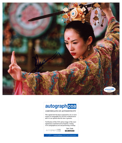 Zhang Ziyi Crouching Tiger Signed Autograph 8x10 Photo ACOA